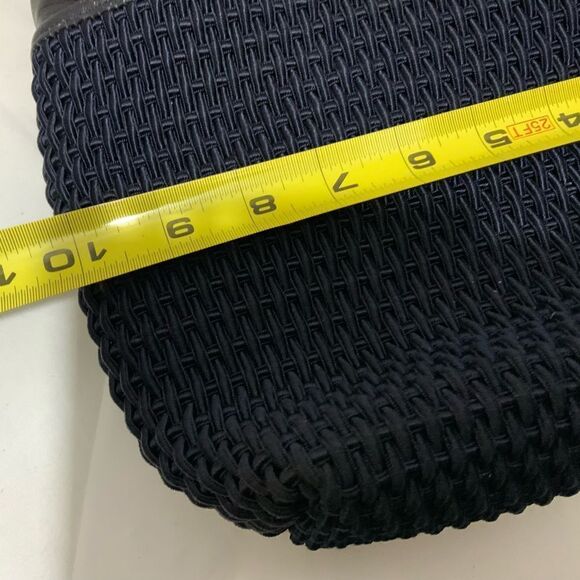 Dillard's Women’s Woven Navy Blue Shoulder Bag Purse Leather trim - Picture 14 of 15